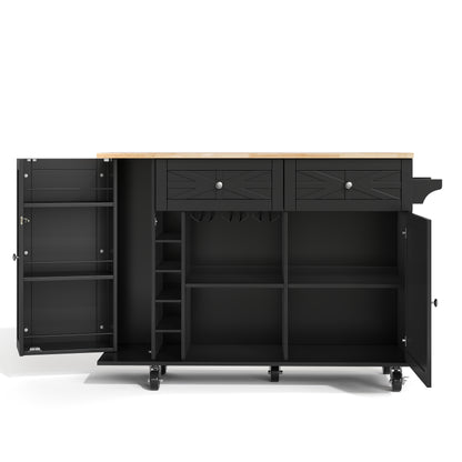 Keukentrolley – Keukenwagen – Serveerwagen – Keukenrek – Keukenkast – Inklapbaar Werkblad 70 cm – Stevig MDF Met Wieltjes Wit