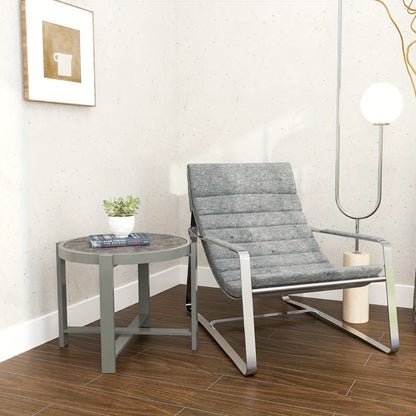 All-Weather Aluminum Side Table - Indoor/Outdoor Round table with Modern design, Lightweight & Sturdy Construction for Patio, Living Room, Office, Camping - Easy Assembly, Maintenance-Free Surface - Perfect Accent Furniture f