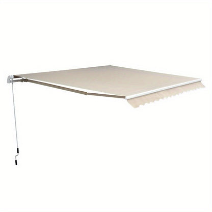 Balkonzonnescherm – Uitvalscherm – Zonnescherm – Aluminium Doek – Opvouwbaar – 3 Meter Breed – Duurzaam Aluminium – Neutrale Beigetint