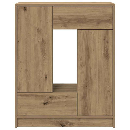 Lockable Modern Farmhouse Storage Cabinet with Doors & Drawers - Heavy-Duty Hardwood Construction, Spacious Floor-Standing Sideboard with Open & Closed Storage, Natural Wood Grain for Living Room, Bedroom, Kitchen - Rustic El