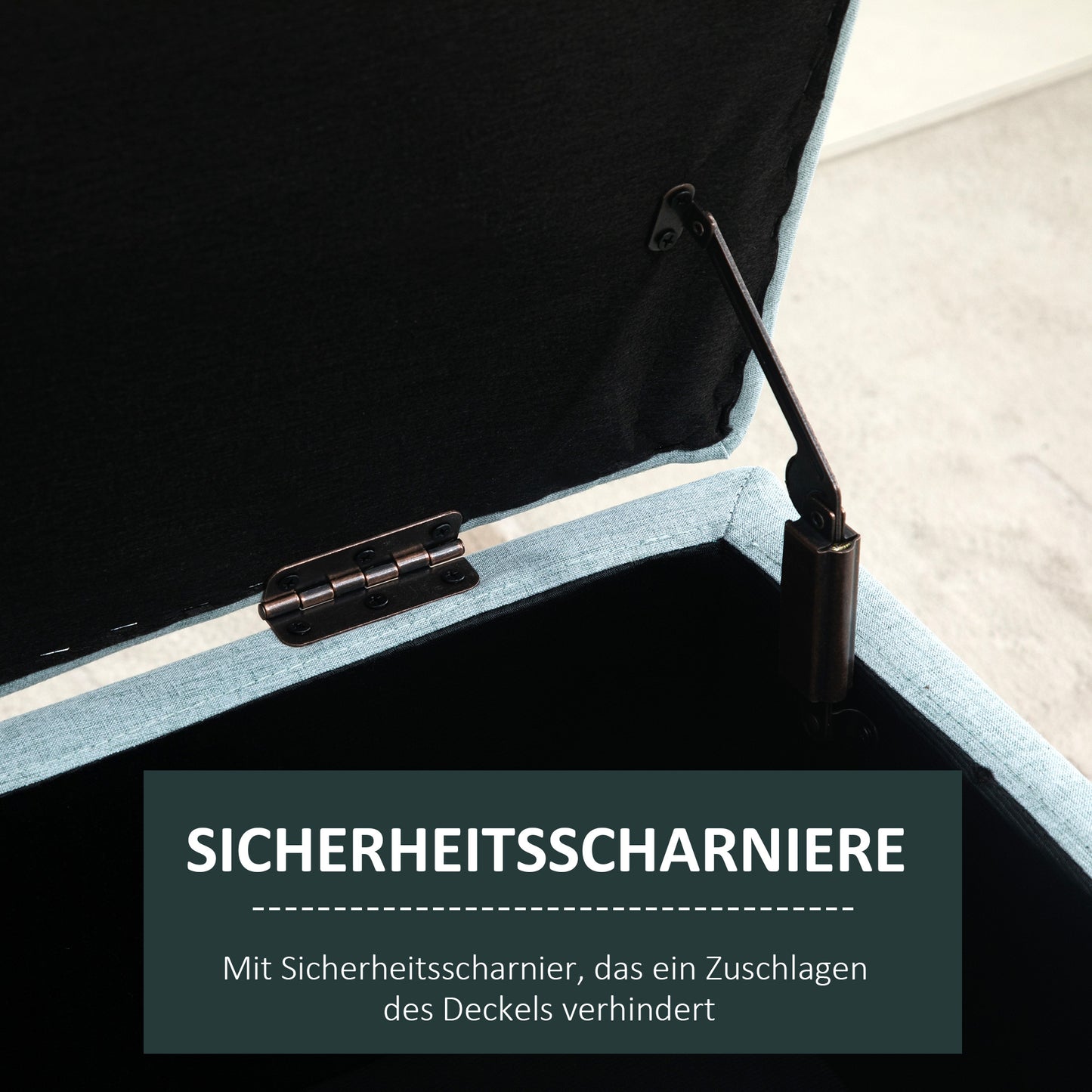 Opbergbank – Opbergbank – Bankje – Zitbank – Poef – Linnen-Look Kussen – Massief Houten Poten – 110x39x45 cm – Lichtgroen