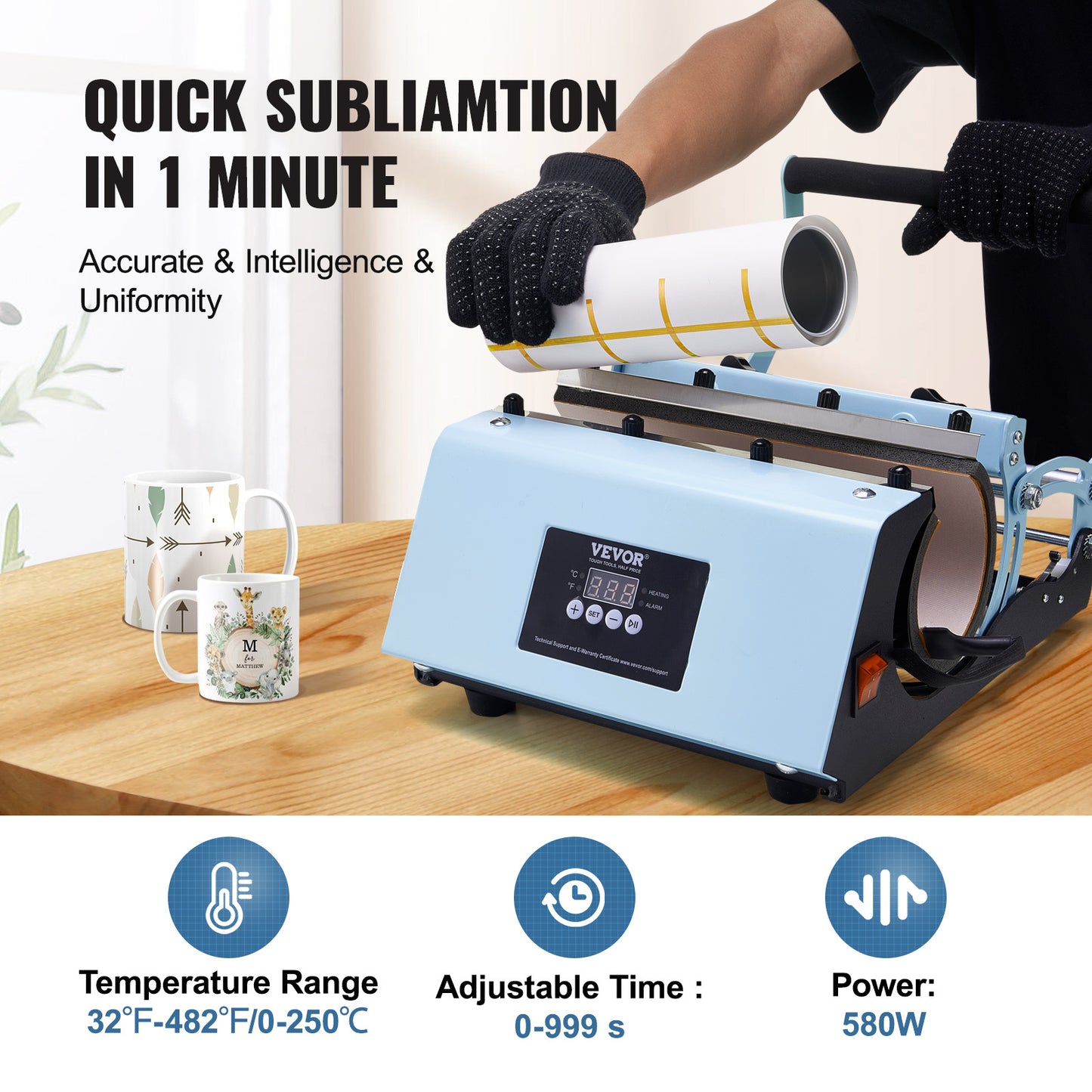Bekerpers – Mokpers – Sublimatiepers – Thermosflespers – Steel – Geschikt Voor 11-30 Oz Mokken – Touchscreen Met Instelbare Tijd En Temperatuur