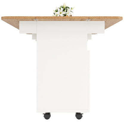 Keukeneiland – Keukenwagen – Buffetkast – Servieskast – Mobiele Trolley – Metalen Frame – Houten Werkblad