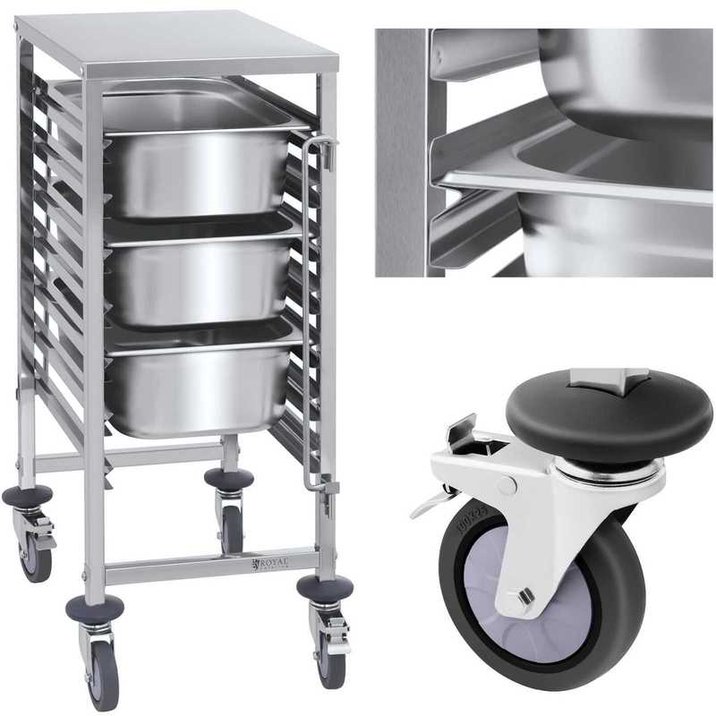 Gastronomic Transport Trolley for 7x GN1/1 Containers, Load Capacity up to 50kg