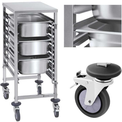 Gastronomic Transport Trolley for 7x GN1/1 Containers, Load Capacity up to 50kg