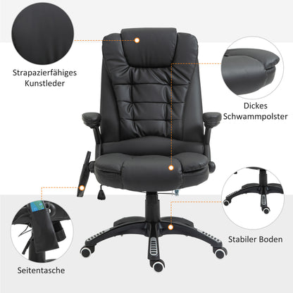 Massage Bureaustoel – Massage Stoel – Bureaustoel Met Massage – Gaming Stoel – Draaibare Bureaustoel – Zwart – 6-Punts Trilmassage – Verwarmingsfunctie