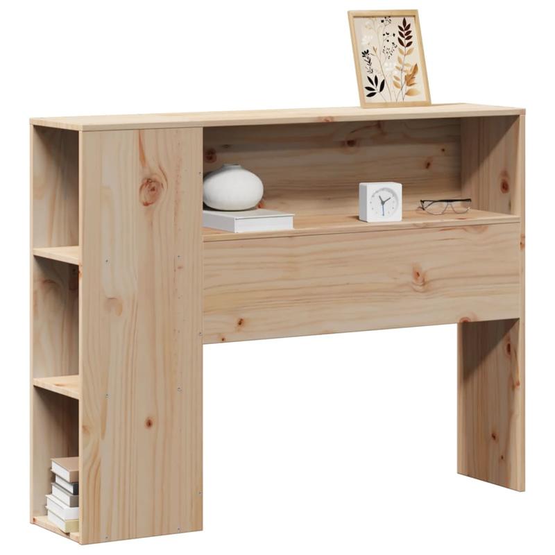 Hoofdeinde – Bedpaneel – Slaaphouten Paneel – Bedombouw – Bedframe Hoofdsteun – Massief Dennehout – Opbergruimte Ingebouwd – 75 cm Hoogte