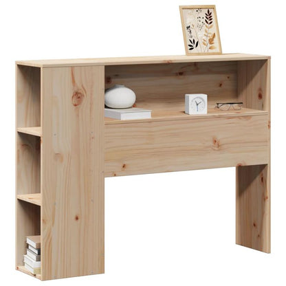 Hoofdeinde – Bedpaneel – Slaaphouten Paneel – Bedombouw – Bedframe Hoofdsteun – Massief Dennehout – Opbergruimte Ingebouwd – 75 cm Hoogte