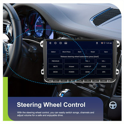 Android Autoradio – Car Multimedia Systeem – Android Stereo – Auto Headunit – GPS Navigatie – 9 Inch HD Touchscreen – Draadloze CarPlay & Android Auto – Inclusief AHD Achteruitrijcamera