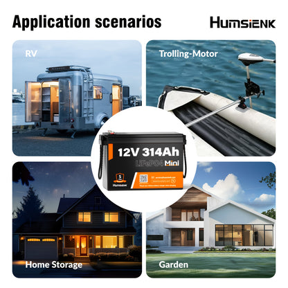 Li-ion Accu – Lithium Accu – LiFePO4 Accu – Oplaadbare Accu – 12V 314Ah Mini – 15.000+ Laadcycli – ABS Behuizing - QUORE