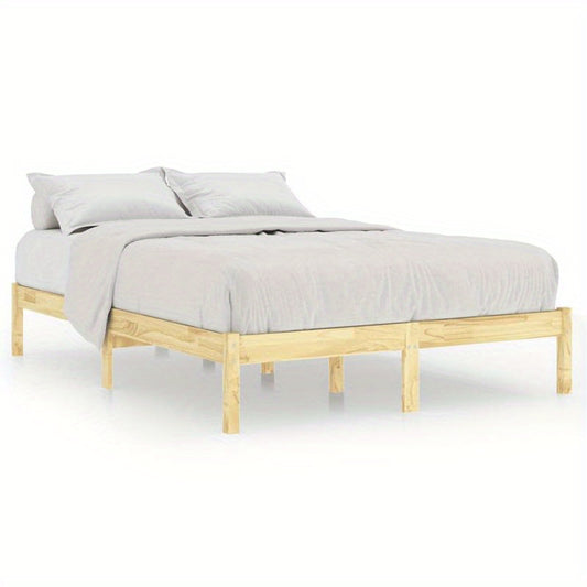Bedframe Massief Houten Bedframe Slaapkamerbed Houten Ledikant Boxspringbed Brun – Massief Dennenhout – Geschikt Voor Matras 160 x 200 Cm