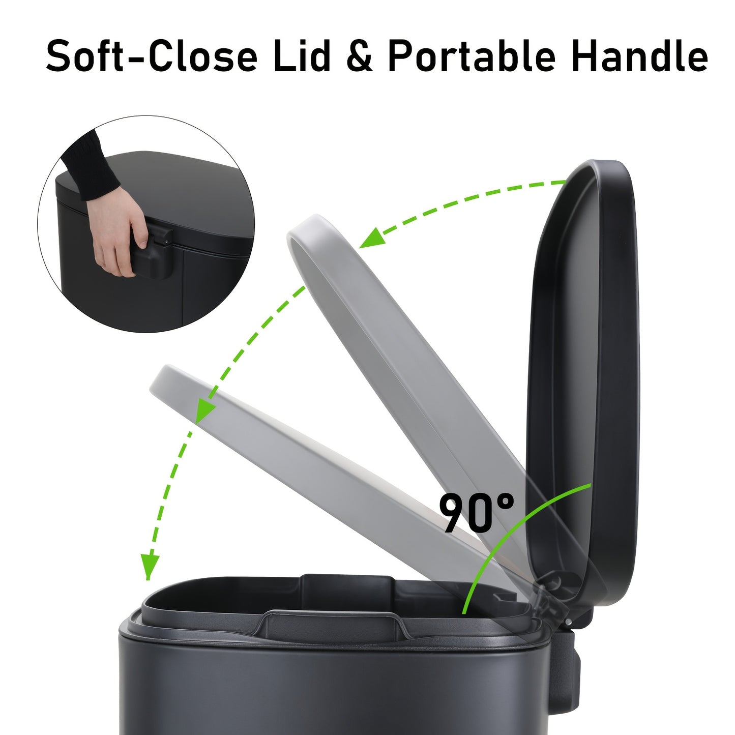 Prullenbak – Afvalbak – Vuilnisbak – Waste Bin – Afvalemmer – 55 Liter + 5L Binnenemmer – Roestvrij Staal – Voetpedaal Met Stil Sluitmechanisme – Anti-vingerafdruk Coating