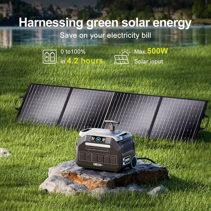 Stroomgenerator – Powerstation – Aggregaat – Noodstroom – Zonnegenerator – Draagbaar – 2048Wh LiFePO4 Batterij – Snelladen 1 Uur – 16 Poorten – App Bediening
