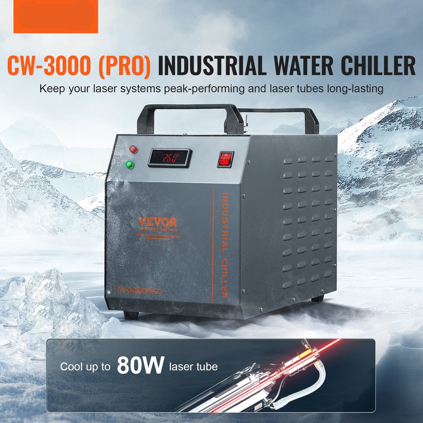 Waterkoeler – Waterkoelsysteem – Waterdispenser – Industriële Koeler – Laserkoeler – 12L Watertank – 18L/min Flow Rate