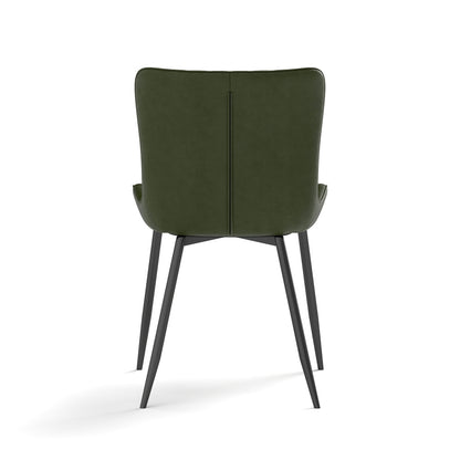Groene Eetkamerstoelen – Stoelen – Dining Chairs – Armloze Stoelen – Keukenstoelen – PU-Lederen Zitting – Stevig Massief Hout Frame
