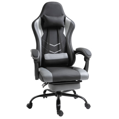Ergonomische Gamingstoel – Bureaustoel – Draaistoel – Stoel Met Lendensteun – Gamingstoel Met Voetensteun – Verstelbare Rugleuning Tot 160 Graden – Hoogte Verstelbaar 62x52x128 cm – Zwart