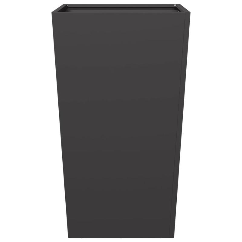 Plantenbak – Bloembak – Plantenpot – Bloempot – Zwarte Stalen Set – 45x45x75 cm – Robuust & Weerbestendig