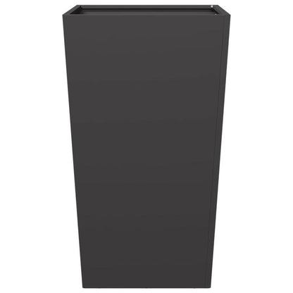Plantenbak – Bloembak – Plantenpot – Bloempot – Zwarte Stalen Set – 45x45x75 cm – Robuust & Weerbestendig