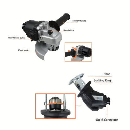 Brushless Multifunctional N-in-1 Electric Tool Combination Package, Accessories: Electric Drill, Electric Hammer, Wrench, M14 Angle Grinder, 85mm Circular Saw, Reciprocating Saw, Sanding Machine. Portable LED Lights. Multiple