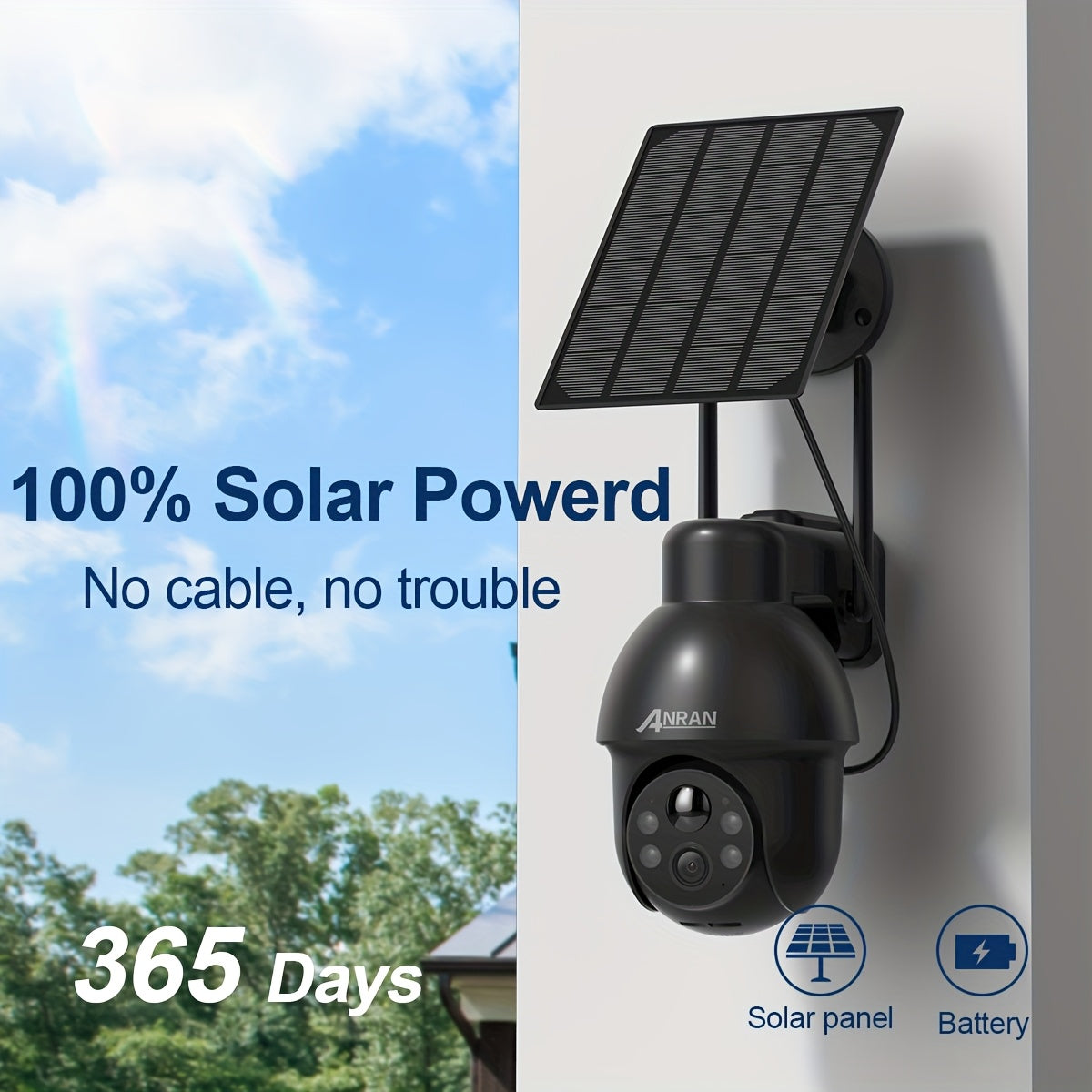 Draadloze Beveiligingscamera – Wifi Camera – Outdoor Camerabewaking – Solar Camera – Batterijcamera – 1296p HD Kleurennachtzicht – AI Bewegingsdetectie & Alexa Compatible