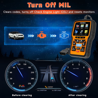 OBD2 Scanner – Diagnostische Scanner – Foutcode Lezer – Batterijtester – Auto Diagnosetool – 12V Batterijtest Met Cold Cranking Amps – Check Engine Light Reset