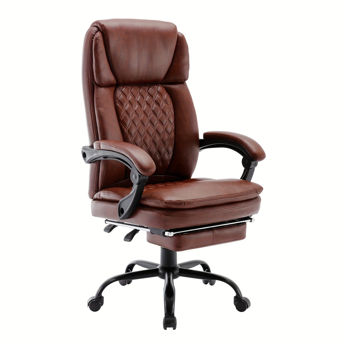 Ergonomische Bureaustoel – Bureaustoel Met Voetensteun – Kantoorstoel – Bureaustoel Met Hoge Rugleuning – Comfortstoel – Kunstleer – Memory Foam Zitting – 360° Draaibaar