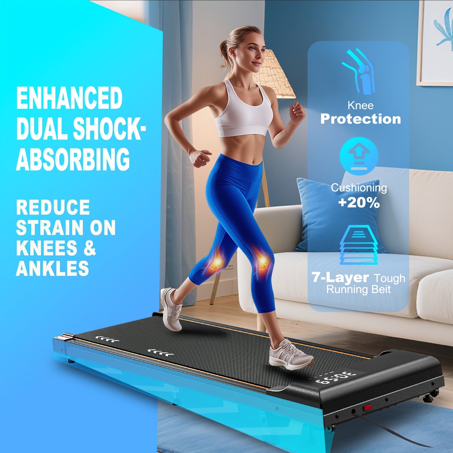 Loopband – Wandelband – Hardloopband – Treadmill – Walking Pad – 2,25PK Motor – Inklapbaar Met Hellingsfunctie