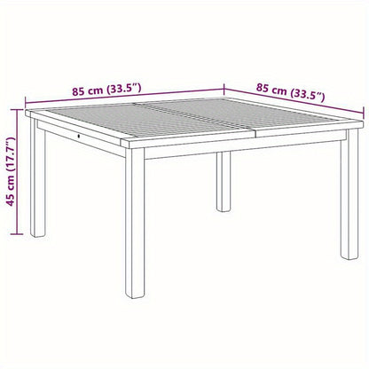 Coffee Table Bruin 85 X 85 X 45 Cm Solid Teak Wood Practical, Removable, Suitable for All Seasons