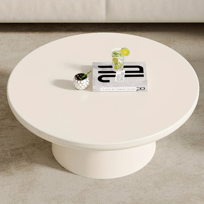 Salontafel – Bijzettafel – Woonkamertafel – Koffietafel – Tafeltje – Modern – Rond – Hardhout – Melkachtig Wit – Ruimtebesparend Ontwerp – Eenvoudige Montage