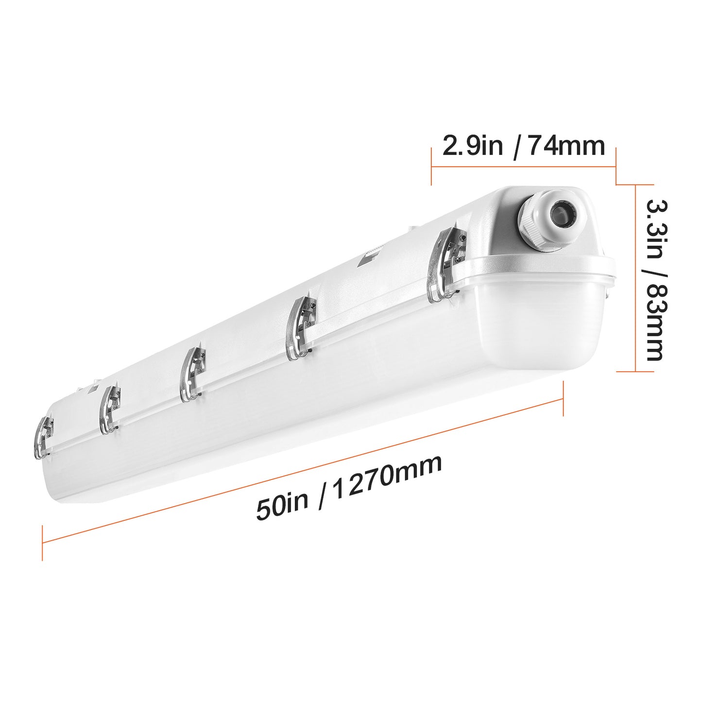Led Armatuur – LED Plafondlamp – Werkplaatsverlichting – Vapor tight lamp – Industrieel armatuur – 60W – 7400LM – IP65 Water- en Stofdicht – 5000K Daglichtkleur