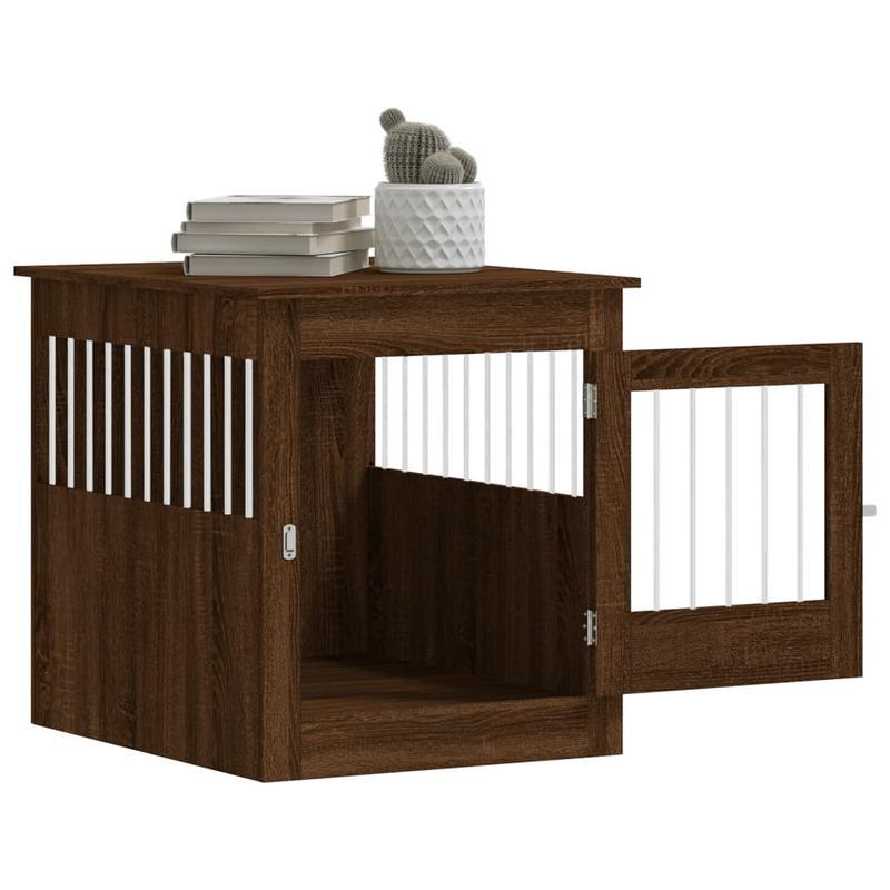 Hondenbench – Hondenkooi – Huisdier Bench – Dierenbench – Dierenkooi – Ruimtebesparend Design – Massief Hout Met Stalen Frame – Compact 64,5x80x71 cm – Modern Design – Voor Kleine Honden – Binnen en Buitengebruik