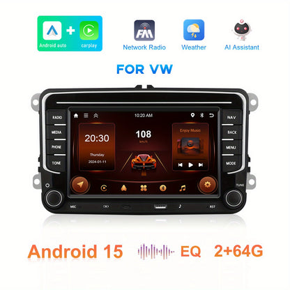 Android 13 Car Stereo – Autoradio – Multimedia Systeem – GPS Navigatie – Touchscreen Radio – Draadloze CarPlay & Android Auto – 7 Inch Scherm – 64GB ROM & 2GB RAM – Inclusief AHD Camera en Microfoon