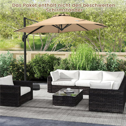 Parasol – Zweefparasol – Stokparasol – Tuinparasol – Balkonparasol – Rond – 300 x 300 cm – 360° Draaibaar Met Voetpedaal