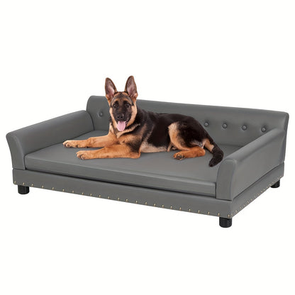 Hondenbank – Hondenbankje – Hondenstoel – Hondenbed – Luxe Grijs – 120x74x40 cm – Afneembare Wasbare Hoes – Krasbestendig Microvezel