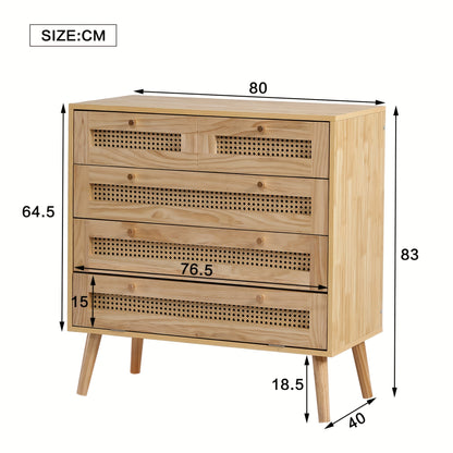 Bamboe Kast – Ladenkast – Opbergkast – Commode – Ladekast – Naturel Kleur – 3 Lades – Duurzaam Bamboemateriaal – Compact Ontwerp