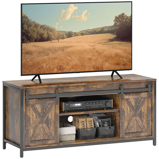 tv meubel – tv kast – tv dressoir – lowboard – mediameubel – Industriële stijl – 120x40x54 cm – Geschikt voor tv’s tot 60 inch – Massief hout met metalen frame