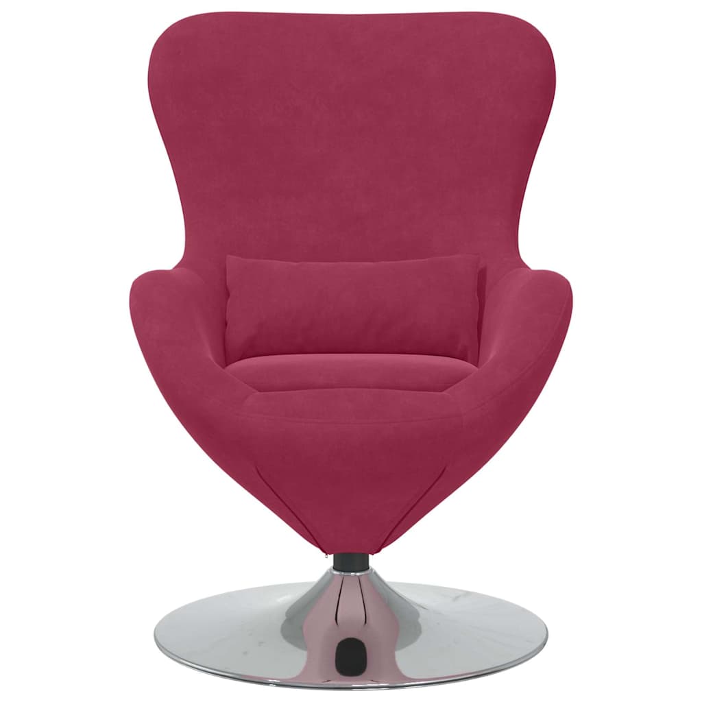 Draaifauteuil – Relaxfauteuil – Fauteuil – Lounge Stoel – Leunstoel – Wijnrood Zonder Voetenbankje – Zachte Fluweel Bekleding – 360 Graden Draaibaar