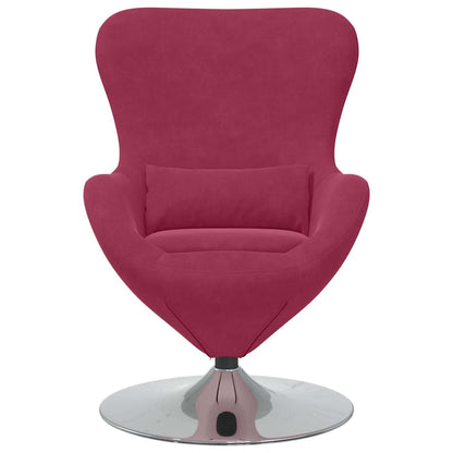 Draaifauteuil – Relaxfauteuil – Fauteuil – Lounge Stoel – Leunstoel – Wijnrood Zonder Voetenbankje – Zachte Fluweel Bekleding – 360 Graden Draaibaar