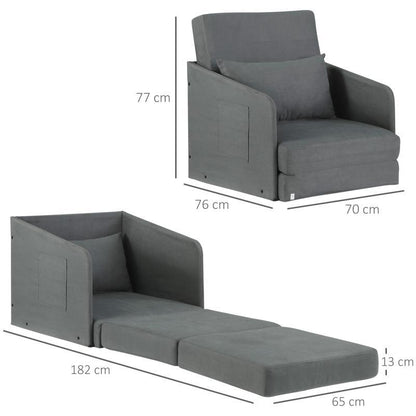 Moderne Grijze Stoffen Sofa – Zitbank – Loveseat – Settee – Divan – Wasbare Hoes – Stevig Metalen Frame – Inclusief Kussens – Compact 70x76x77 cm