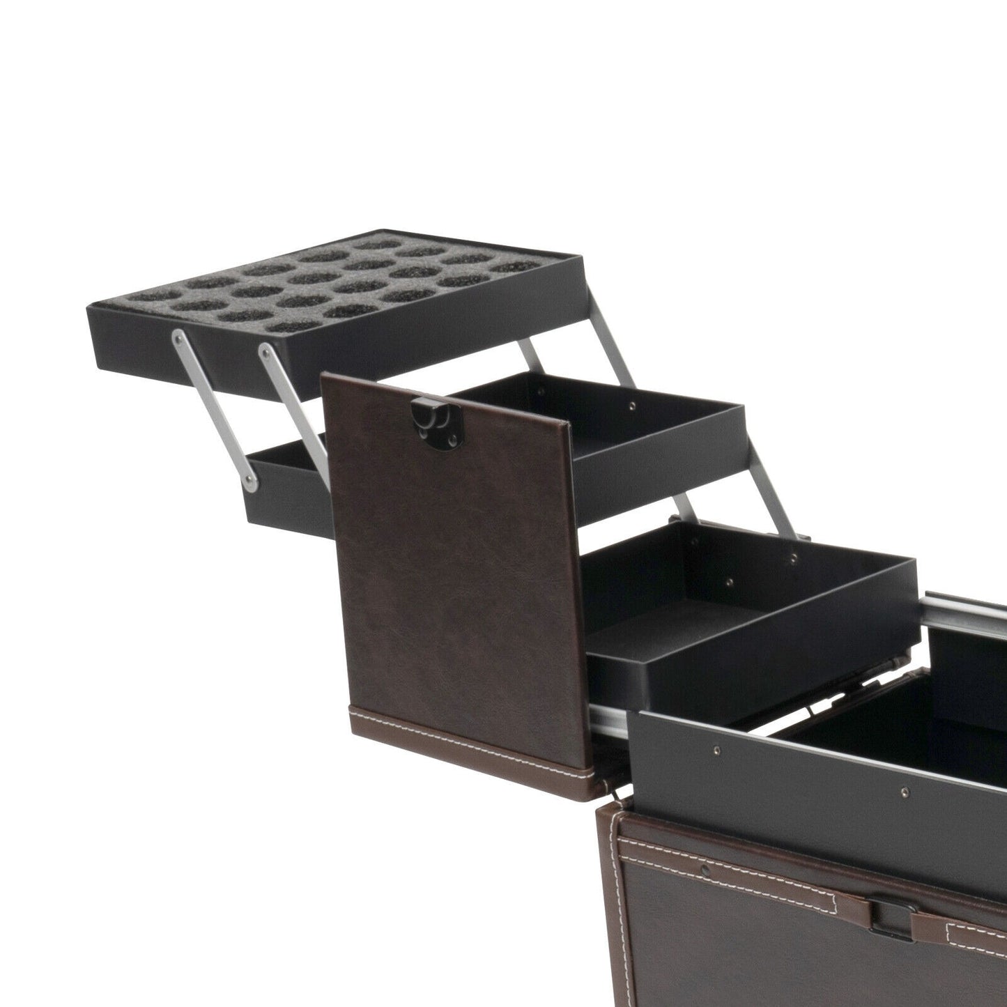 Makeup Trolley – Koffertrolley – Reistrolley – Kosmetische Koffer – Beauty Koffer – 6 Uittrekbare Trays – Stevig PU Materiaal