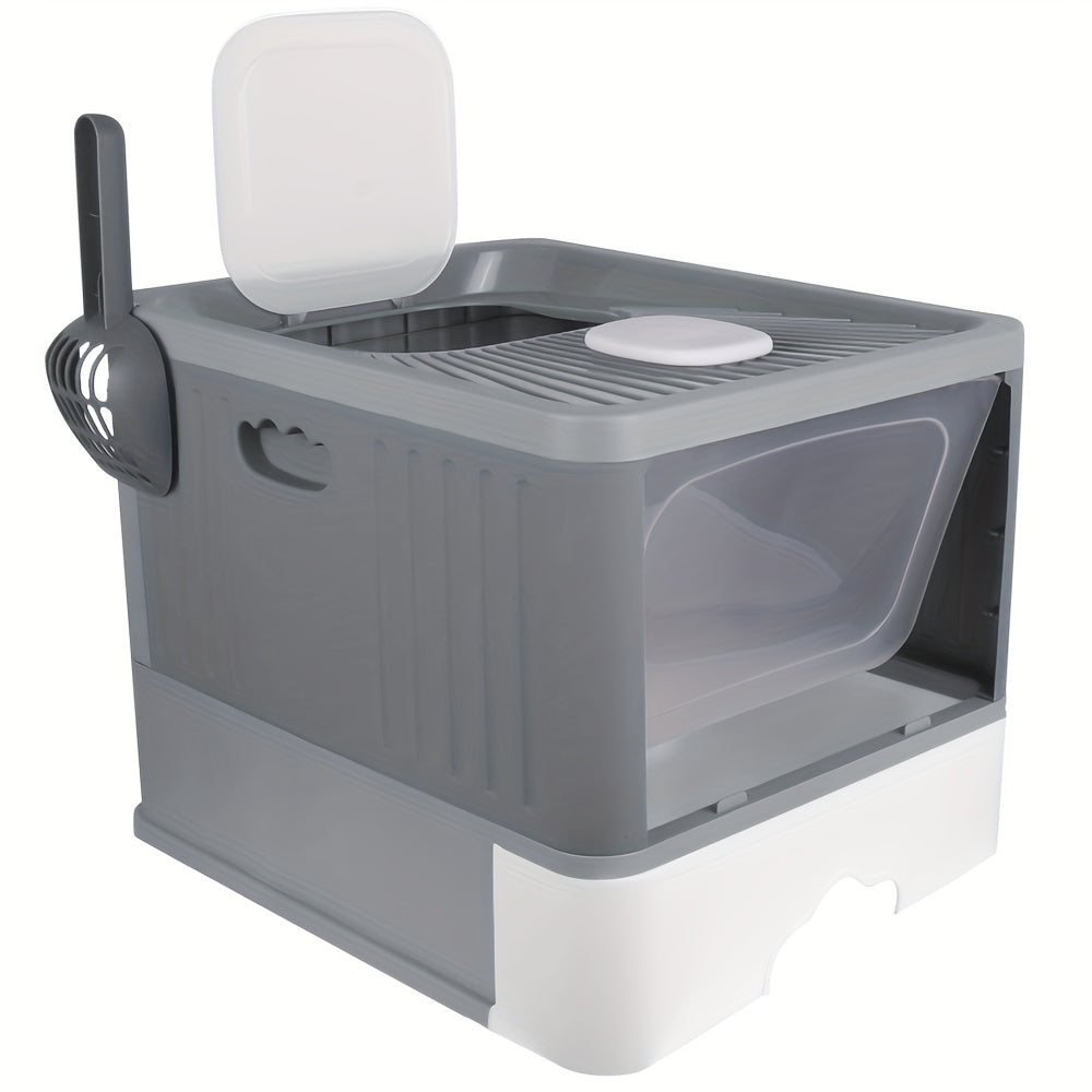 kattenbak – kattentoilet – kattengritbak – kattenschep – kattenbaklade – UV-sterilisatie – duurzaam plastic 48x37x38 cm grijs