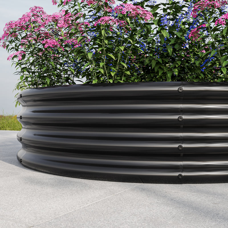 Verhoogde Border – Borderrand – Tuinbak – Plantenbak – Moestuinbak – Gegalvaniseerd Staal – Diameter 60,96 cm – Set Van 2