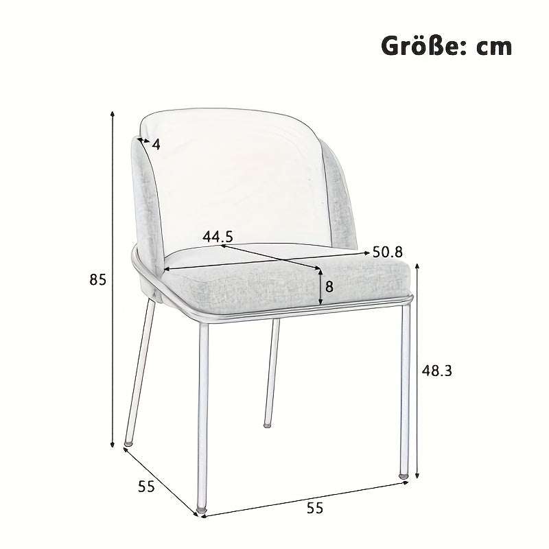 Eetstoel – Eetkamerstoel – Kuipstoel – Stoel – Kinderstoel – Modern Design – Gemakkelijk Schoon Te Maken – Stevige Zwarte Poten – Grijs Met Gouden Accenten