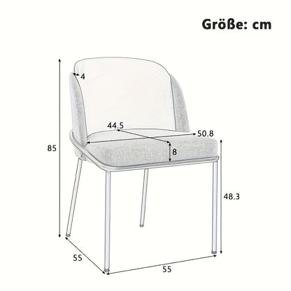 Eetstoel – Eetkamerstoel – Kuipstoel – Stoel – Kinderstoel – Modern Design – Gemakkelijk Schoon Te Maken – Stevige Zwarte Poten – Grijs Met Gouden Accenten