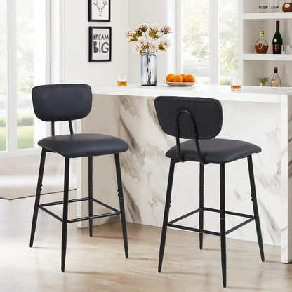 Barkrukken – Barstoelen – Set van 4 - Hoge Stoelen – Keukenstoelen – Krukken – Verstelbare Zithoogte 66 cm – Kunstleren Zitting Met Gouden Voetsteun