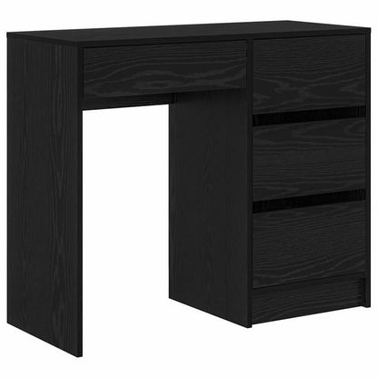 Bureau – Schrijftafel – Thuiskantoor Desk – Modern Bureau – Eigentijds Bureau – Massief Hout – 90 x 37,5 x 75 cm – Zwart Eikenhout