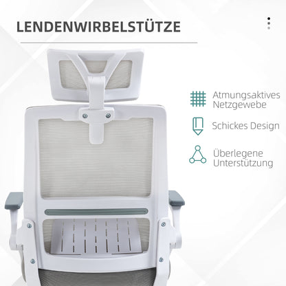 Bureaustoel – Bureaustoelen – Kantoorstoel – Office Chair – Draaistoel – Verstelbare Hoofdsteun – Mesh Rugleuning – Kantelfunctie – Tot 120 kg