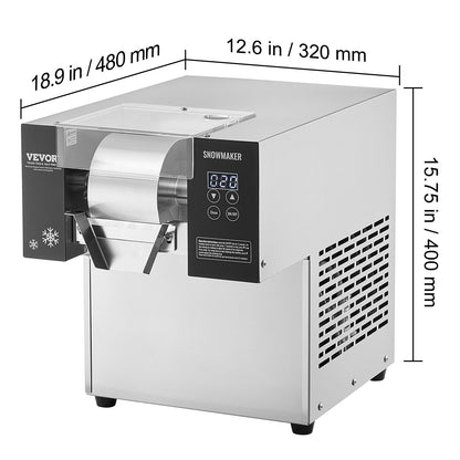 IJsblokjesmachine – IJsblokjesmaker – Ijsklontjesmachine – Ice Maker – Snowflake Machine – 125 kg/24u Capaciteit – Roestvrij Staal Zilver