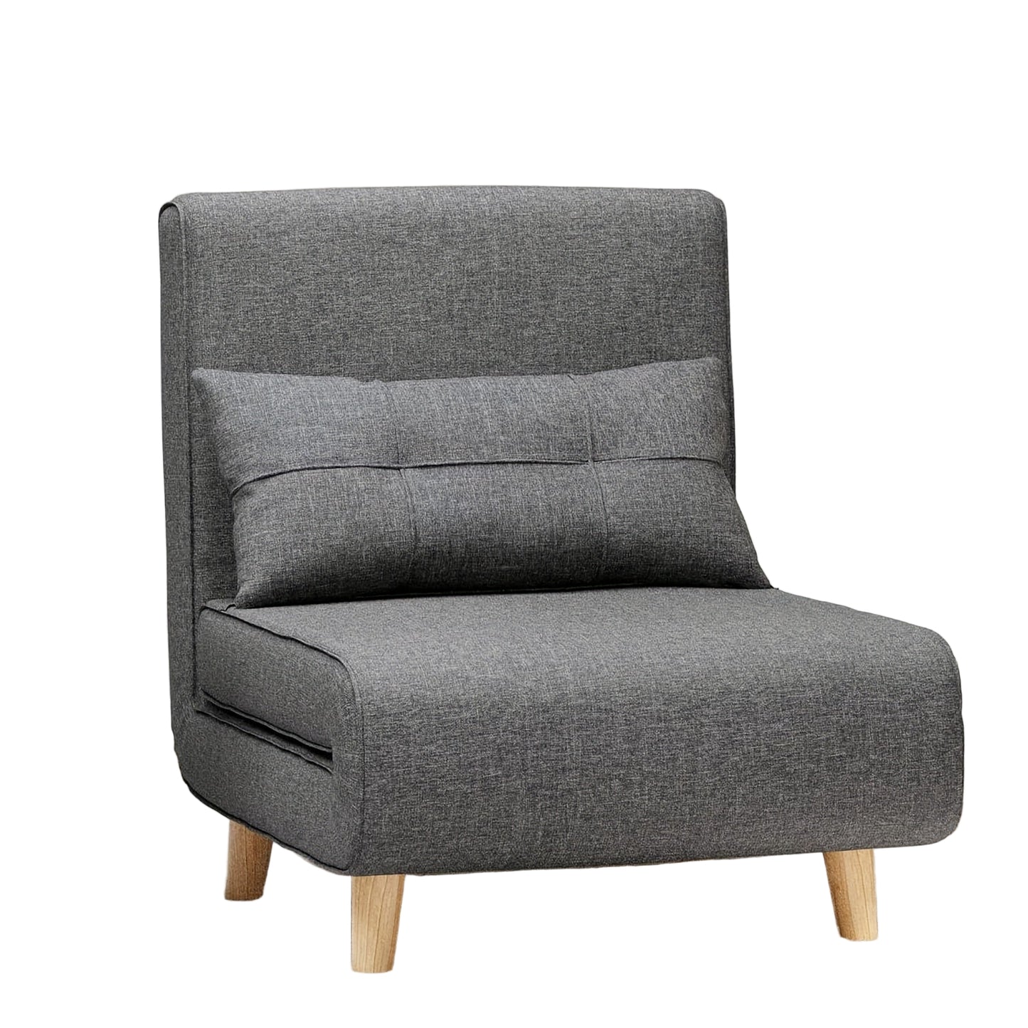 Slaapbank – Bedbank – Relaxfauteuil – Slaapstoel – Logeerbed – 3-in-1 Multifunctioneel – Verstelbare Rugleuning – Donkergrijs Met Kussens
