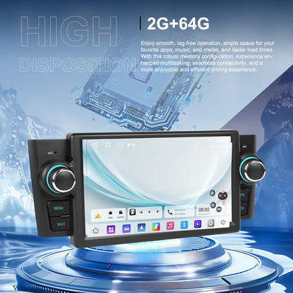 2+64G for Android 13 Car Radio for FIAT Punto 2005-2009/ for FIAT Linea 2007-2011, 17.78 cm Touchscreen Car Radio with Carplay for Android Car GPS EQ/ FM/ RDS BT + Rear View Camera & Mic + Canbus